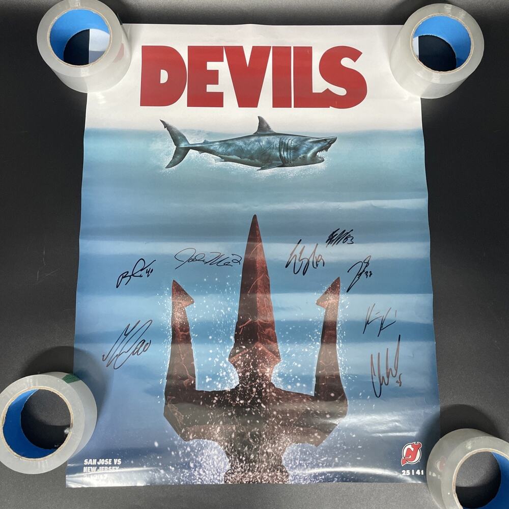 2017 New Jersey Devils Signed Limited Edition Poster 25/41 San Jose 2/12/17